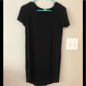 Garage Black Silky T-Shirt Dress